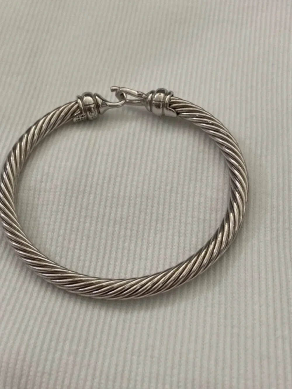 David Yurman Twisted Silver Bracelet 5mm - Picture 5 of 7